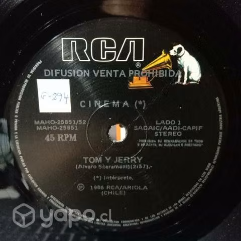 Vinilo 7" Single 45s Cinema Tom y Jerry Siempre