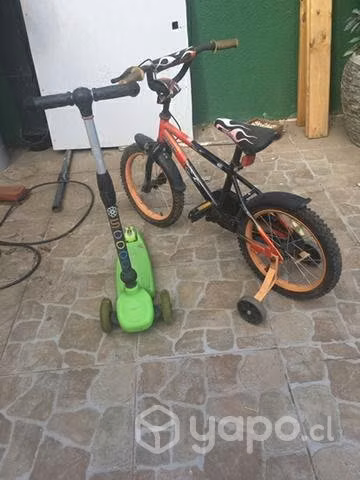 Biclicleta niño aro 12 + scuter