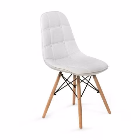 Pack 4 Sillas De Comedor Blancas Modelo Capitone