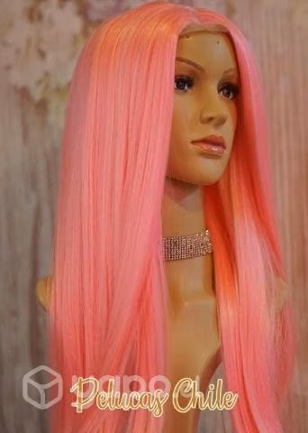 peluca color chicle hermosa - Imagen 4
