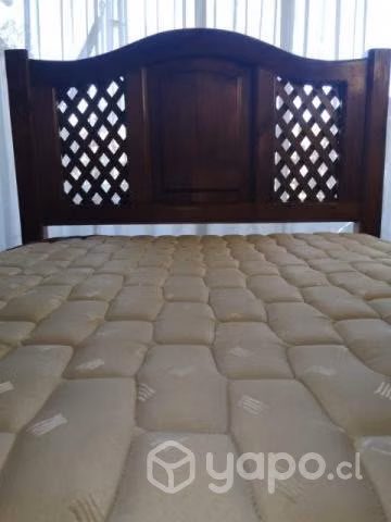 Cama de madera 1.5 plazas más colchón