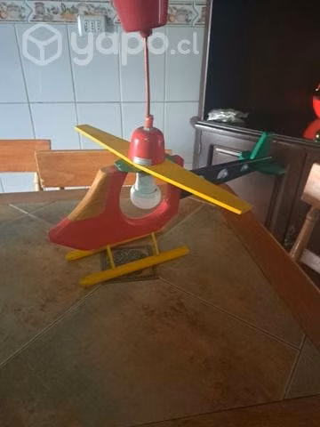 Lampara colgante infantil de helicoptero
