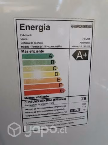 Refrigerador Fensa con dispensador agua