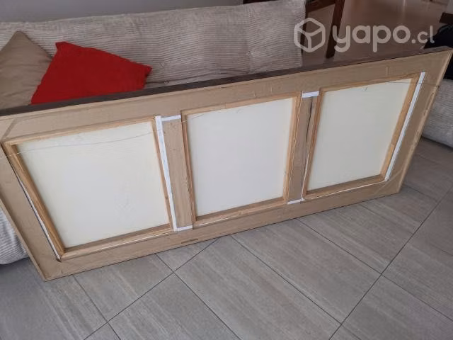Cuadro triple A. Oliver 170 x 74 cm marco madera
