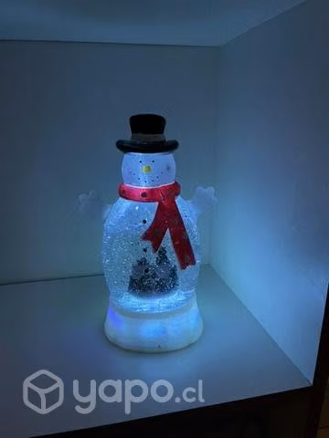 Mono de nieve con luces