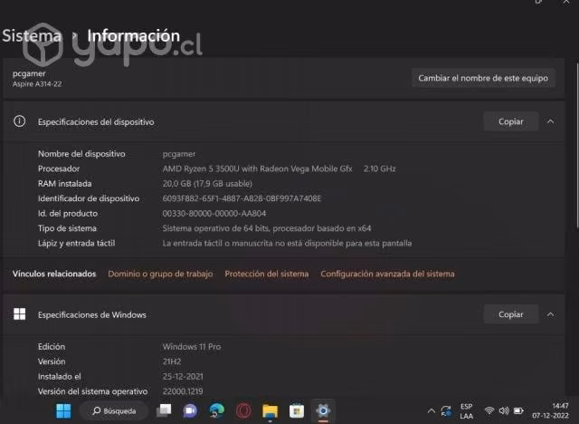 Notebook Acer A314, Ryzen 5 , 16gb Ram