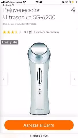 Facial rejuvenecedora ultrasonica y galvanic