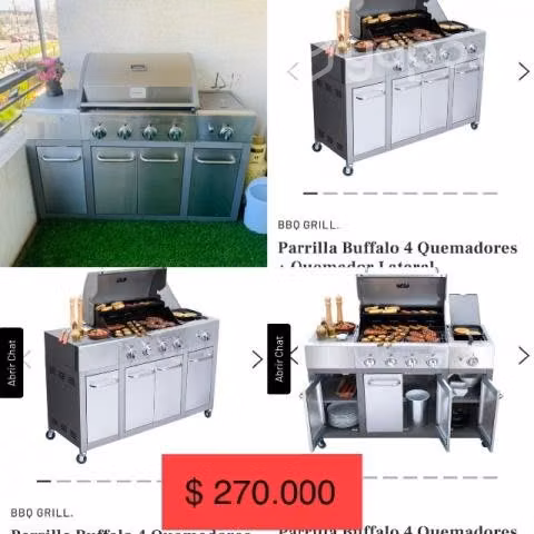 Parrilla BBQ 4 quemadores + cocinilla lateral
