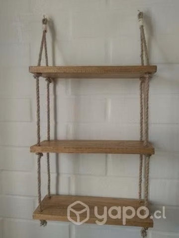 Lindas repisas flotantes madera/ yute 25900