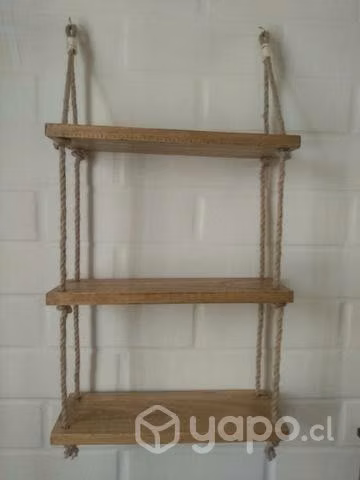 Lindas repisas flotantes madera/ yute 25900