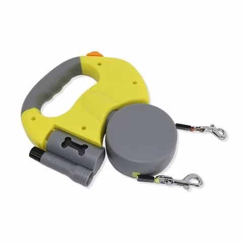 Correa Extensible Para 2 Mascotas Con Linterna 3 M