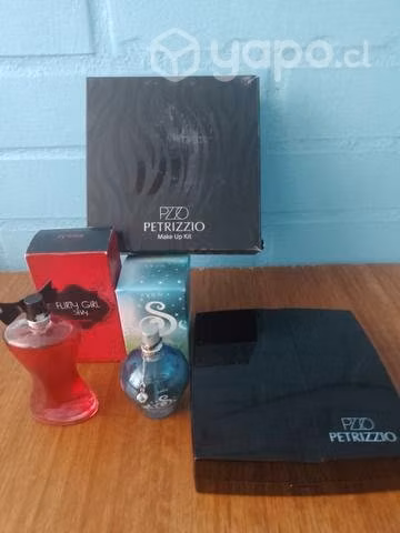 Dos perfumes Avon y un set maquillaje petrizzio