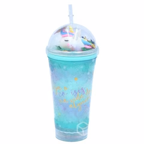 Vaso Con Luz Multicolor Diseño Unicornio Grande GD