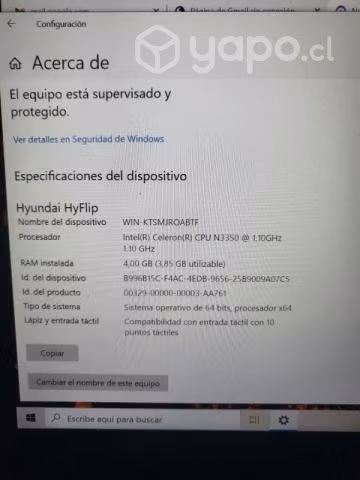 Notebook pantalla Touch