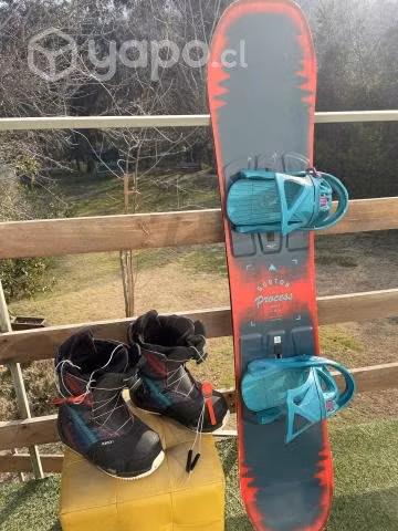 Tabla de snowboard más fijaciones y botas stepup