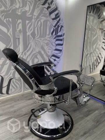 Sillón de barbería VINTAGE BLACK SILVER - Imagen 4