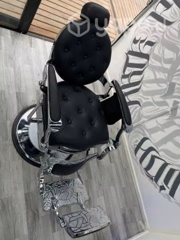 Sillón de barbería VINTAGE BLACK SILVER - Imagen 5