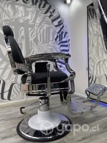 Sillón de barbería VINTAGE BLACK SILVER - Imagen 6
