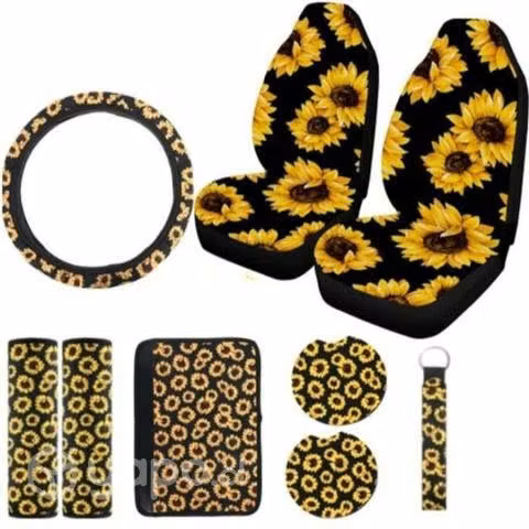 SET Funda nuevo asient auto ,girasol bonito nuevoo