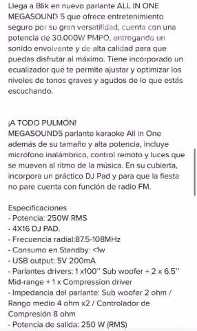 Parlante All In one megasound 5 - Imagen 5