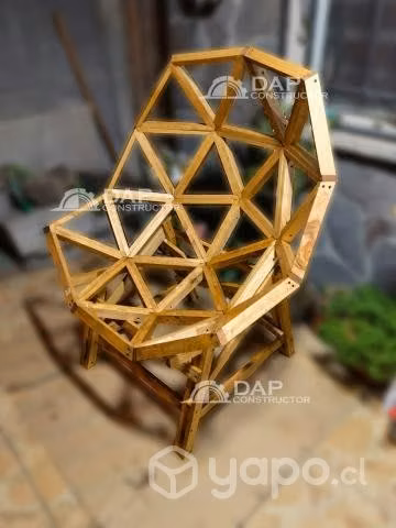 Sillas geodesicas de madera fabrico
