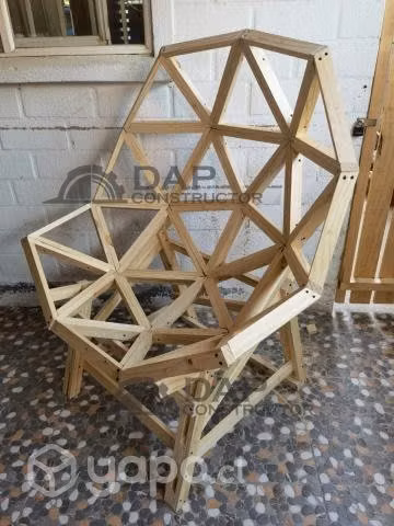 Sillas geodesicas de madera fabrico