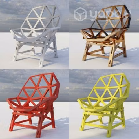 Sillas geodesicas de madera fabrico