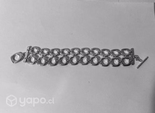Conjunto 2 Pulseras Baño Plata y Par de Aros Acero