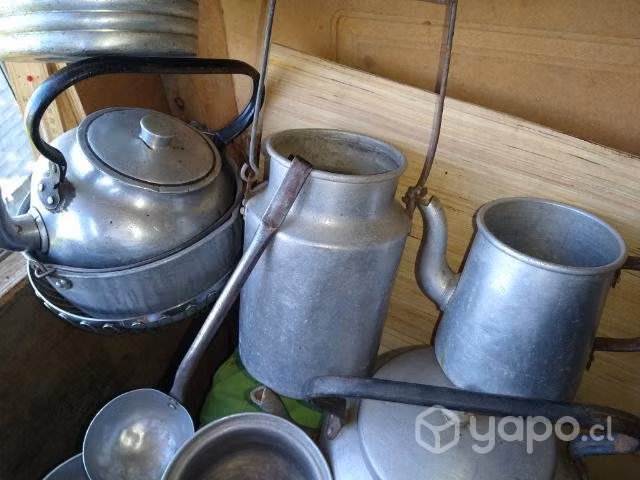 Antiguos utensilios de cocina de aluminio,vintage