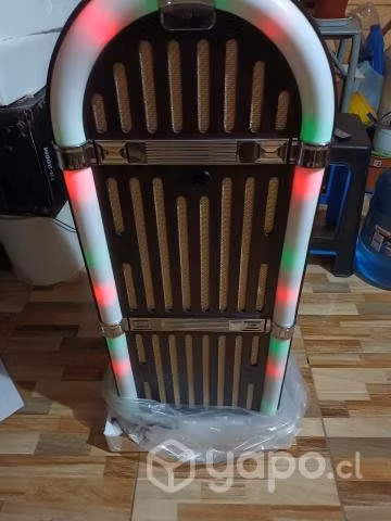 Parlante grande rockola retro luces led nuevo
