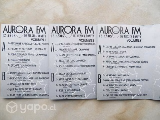 Cassettes compilatorios radio aurora