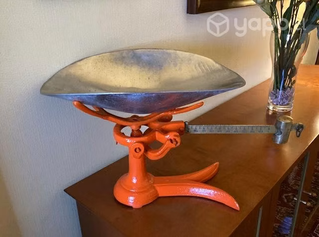 Linda pesa balanza antigua pata de gallo naranja - Imagen 3