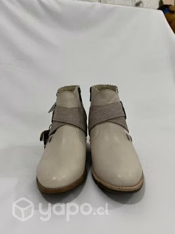 Botín Texano 100% Cuero Marca Cat N*38 Rosa - Imagen 3