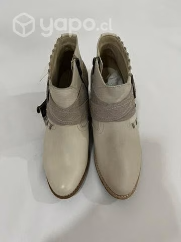 Botín Texano 100% Cuero Marca Cat N*38 Rosa - Imagen 4