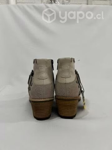 Botín Texano 100% Cuero Marca Cat N*38 Rosa - Imagen 5
