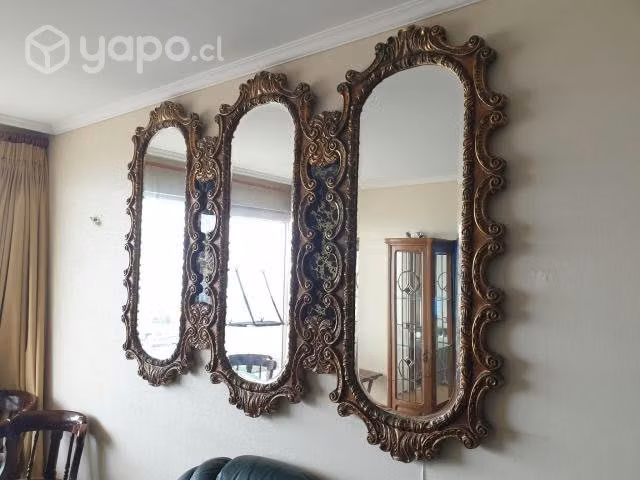 Espejo Antiguo unico de madera