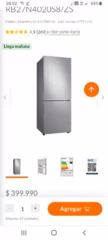 Refrigerador Samsung No Frost 259 L Prácticamente - Imagen 5