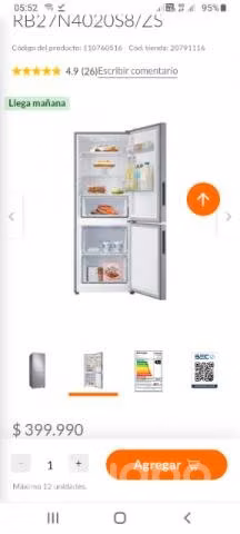 Refrigerador Samsung No Frost 259 L Prácticamente - Imagen 6