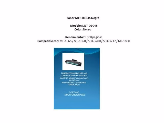 Toner alternativo samsung mlt d104s