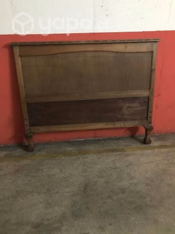 Cama 1 1/2 plaza madera somier sueco - Imagen 2