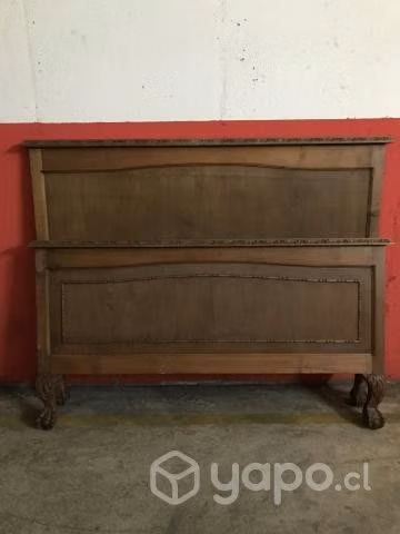 Cama 1 1/2 plaza madera somier sueco