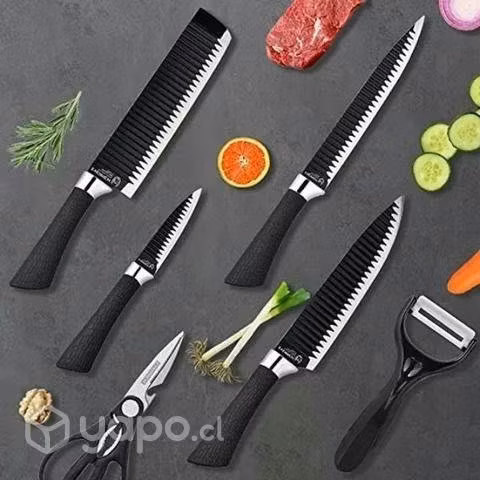 Set De Cuchillos Acero Inoxidable Juego De 6 Pieza