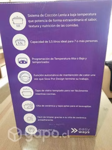 Olla de Cocción Lenta 5.5Lts Nueva
