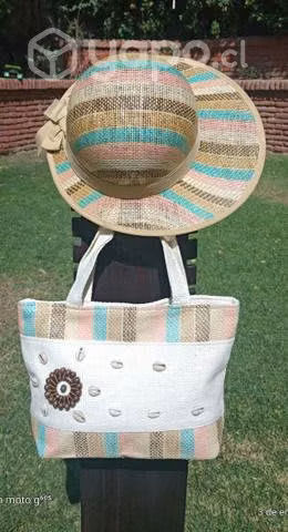 Sombrero y bolso de playa; camping y paseo - Imagen 3