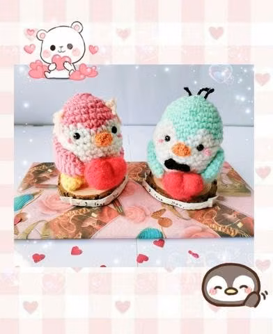 Regalo amigurumi para san Valentín pareja de pongu