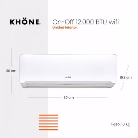 Aire acondicionado khone 12000 btu on off