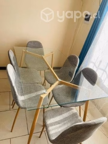 Comedor de vidrio 6 sillas - Imagen 2