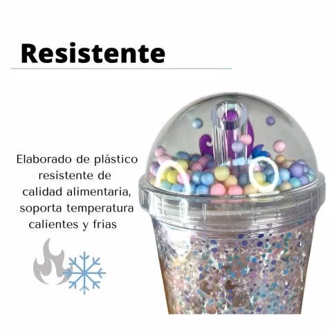 Vaso Con Luz Multicolor Diseño Sirena Pelo Morado - Imagen 5