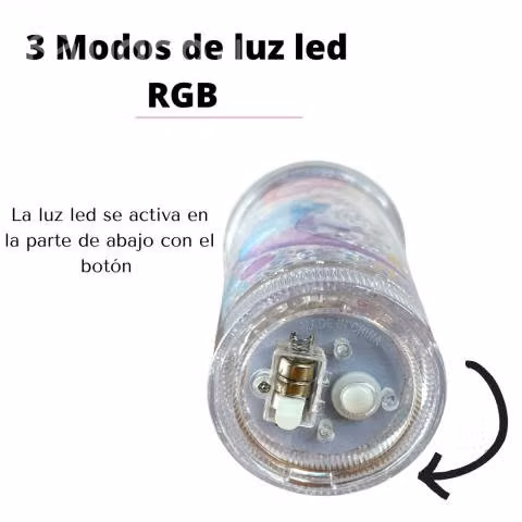 Vaso Con Luz Multicolor Diseño Sirena Pelo Morado - Imagen 6