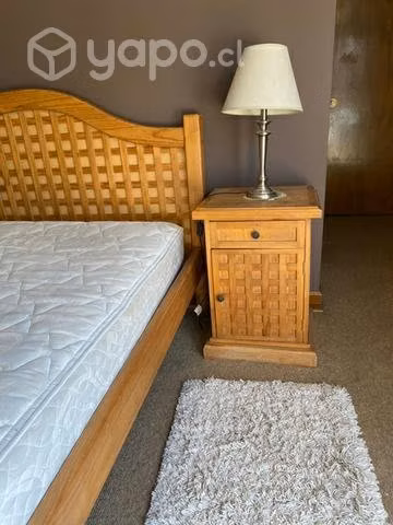 Cama 2 plazas, veladores y múltimueble